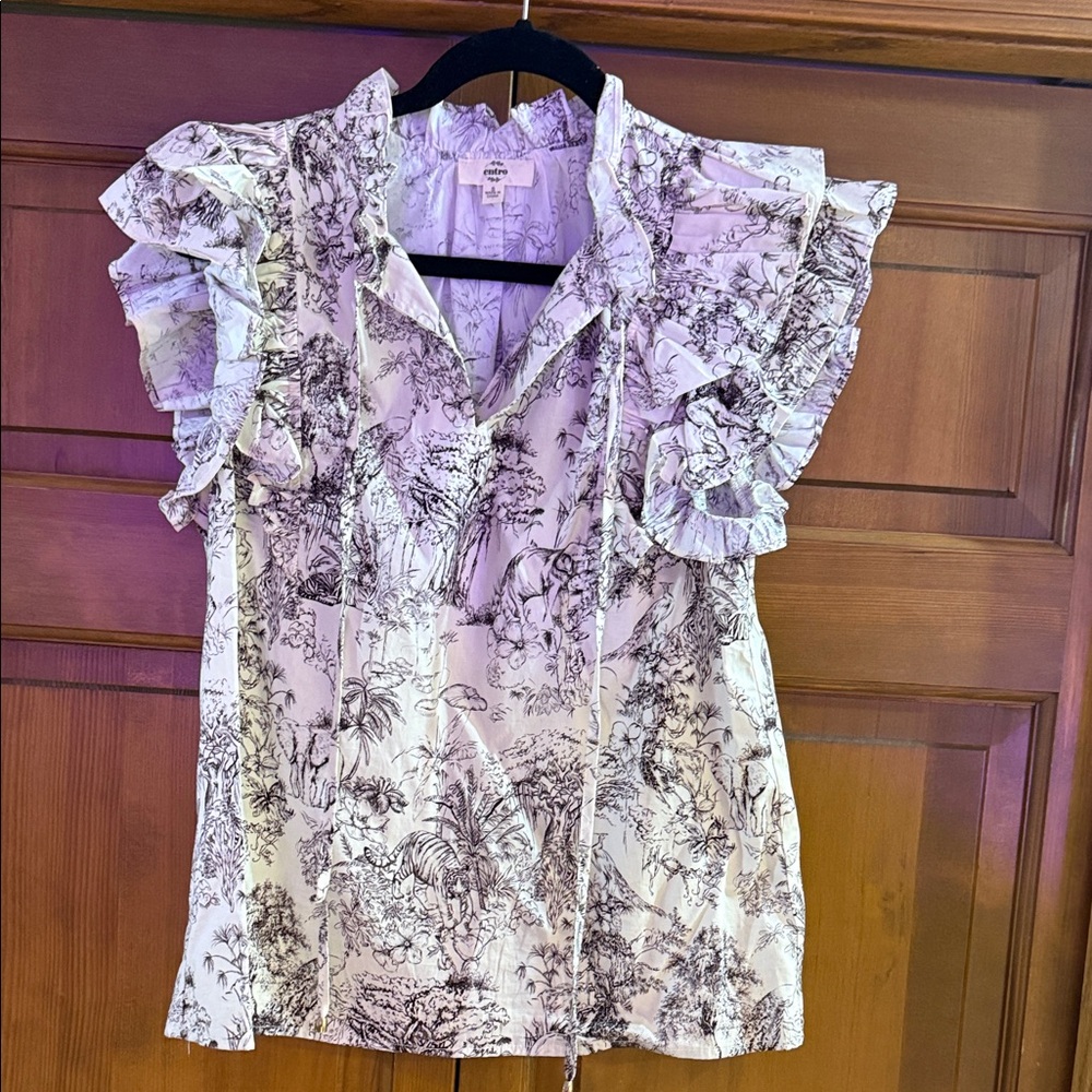 Floral Ruffle Sleeve Top